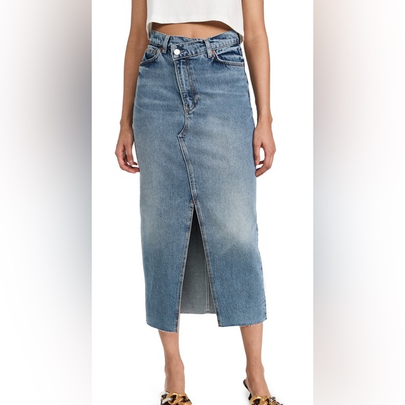 NEW REFORMATION Nila Long Denim Skirt- size 26W - Picture 3 of 8